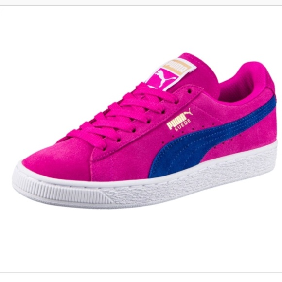 puma shoes pink and blue